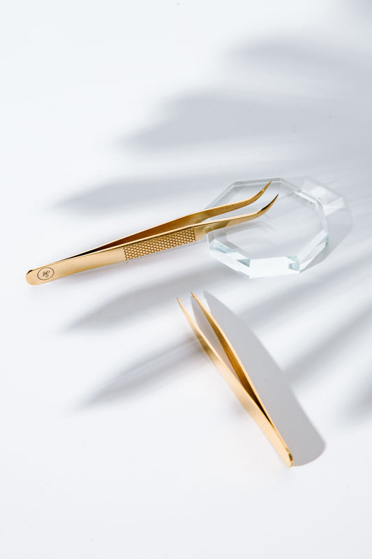 Gold Curved tweezer